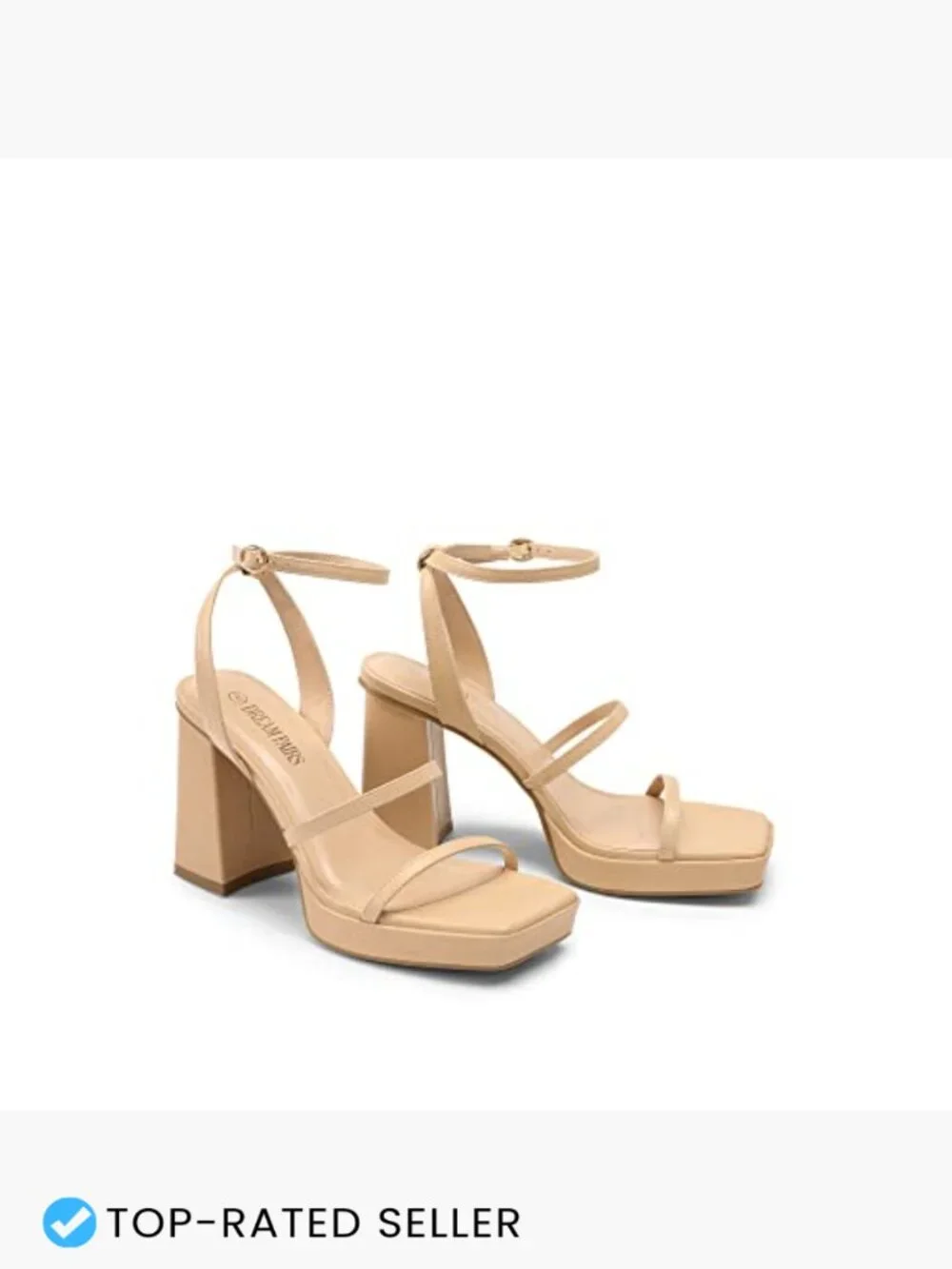 Platform Strappy Heels Open Toe Ankle Strap Square Party Sandals Y2K Dress Shoes